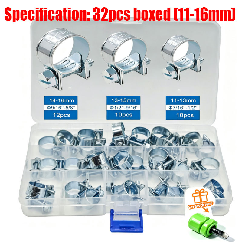 32/60/135Pcs 7-18mm Mini Clamp - Hose Clamp Assorted recension och pris