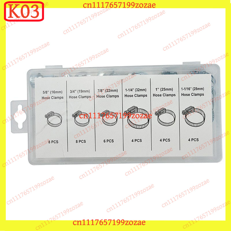 k3 34Pcs Stainless Steel Mini  - Hose Clamp Assorted recension och pris
