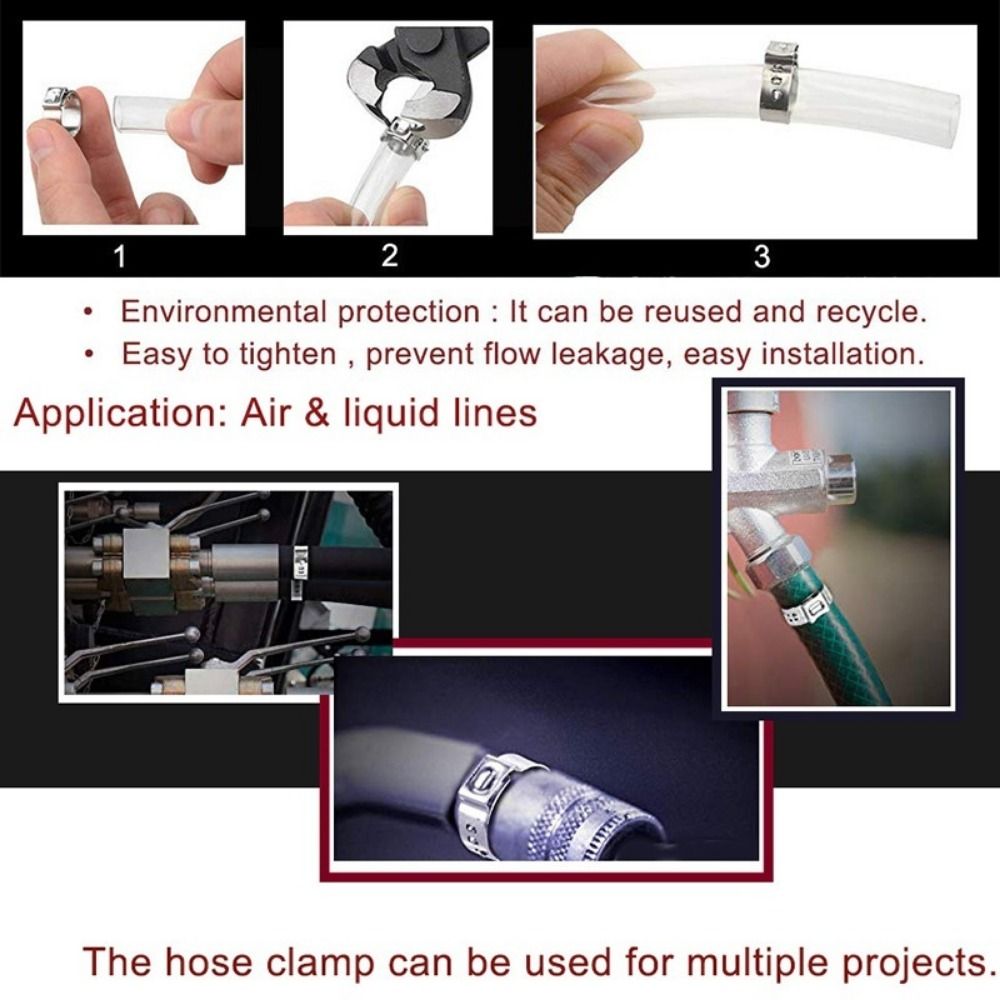 10Pcs 5.3-31mm Hose Clamp Sing - Hose Clamp Assorted recension och pris