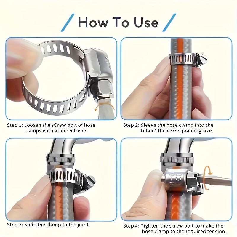 40/50Pcs Stainless Steel Hose  - Hose Clamp Assorted recension och pris